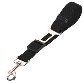 High Quality Durable Pet Cat Dog Vehicle Leash Nylon Adjustable Car Seat Dog Safety Belt Pet Leashes (Option: Black)