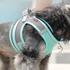 Pet Harness For Dog & Cat; No Pull Breathable Dog Vest Harness For Walking; Anti Escape Dog Harness (Color: Sky Blue, size: m)