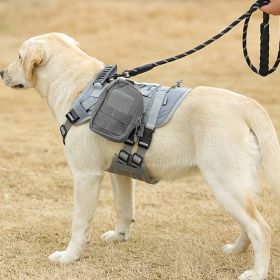 Universal Outdoor Dog Harness With Pet Leash And Snap Shackle Hitched Loop For Dogs (Color: black, size: m)
